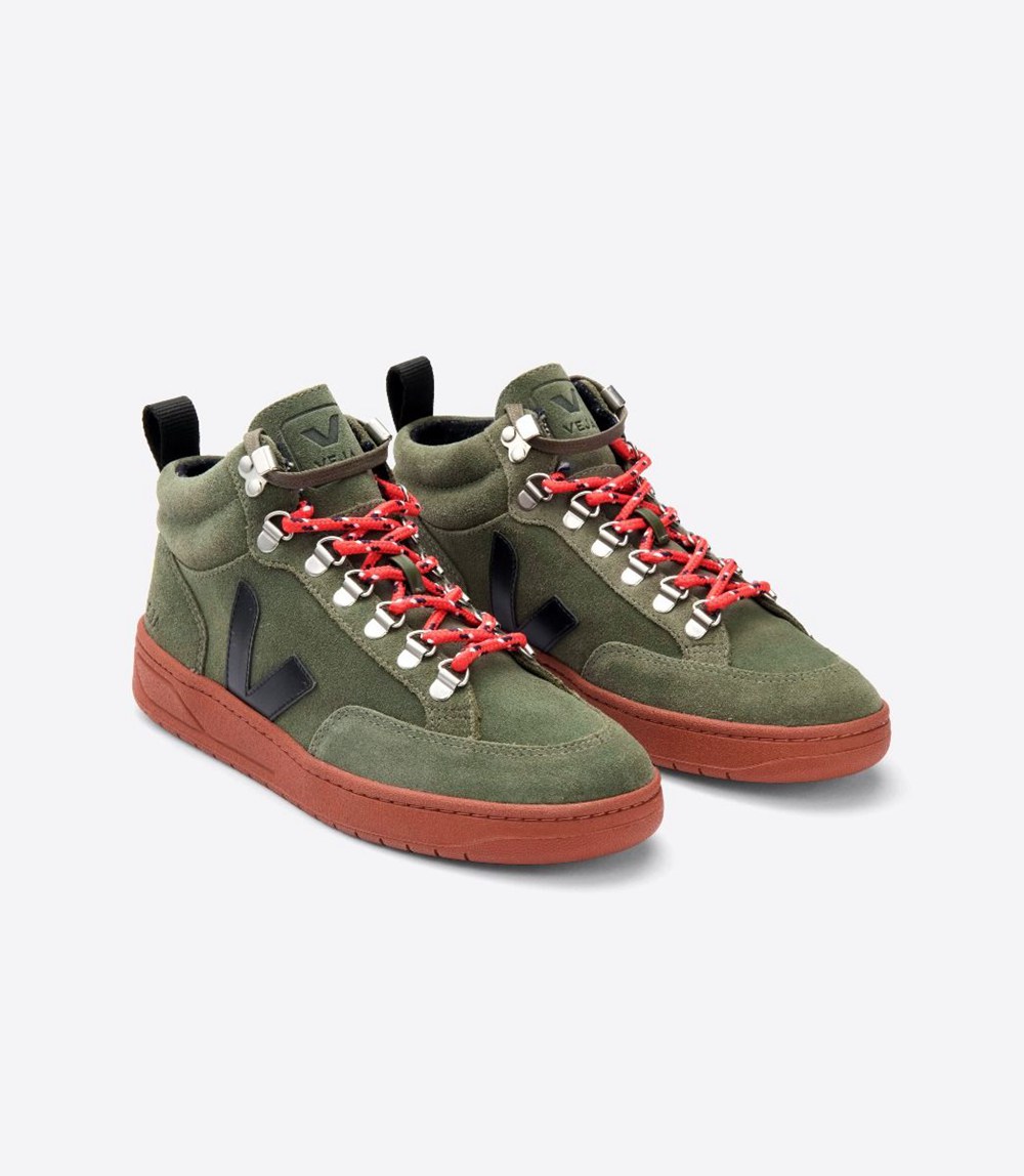 Veja Sneakers Mens - Roraima Suede - Olive/Black - 5704KINTF